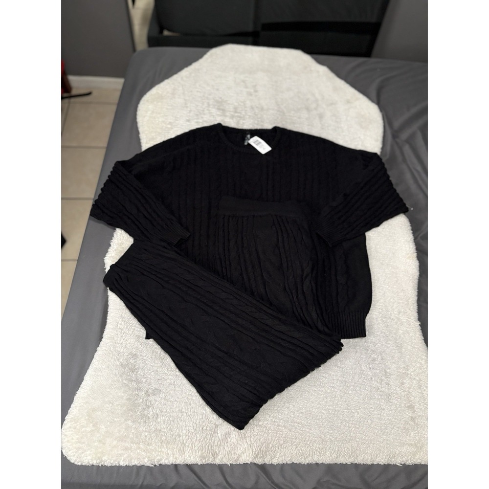 New Torrid Cable Lounge Pullover Black Pants 2 Piece Loungewear Size 3X 22-24